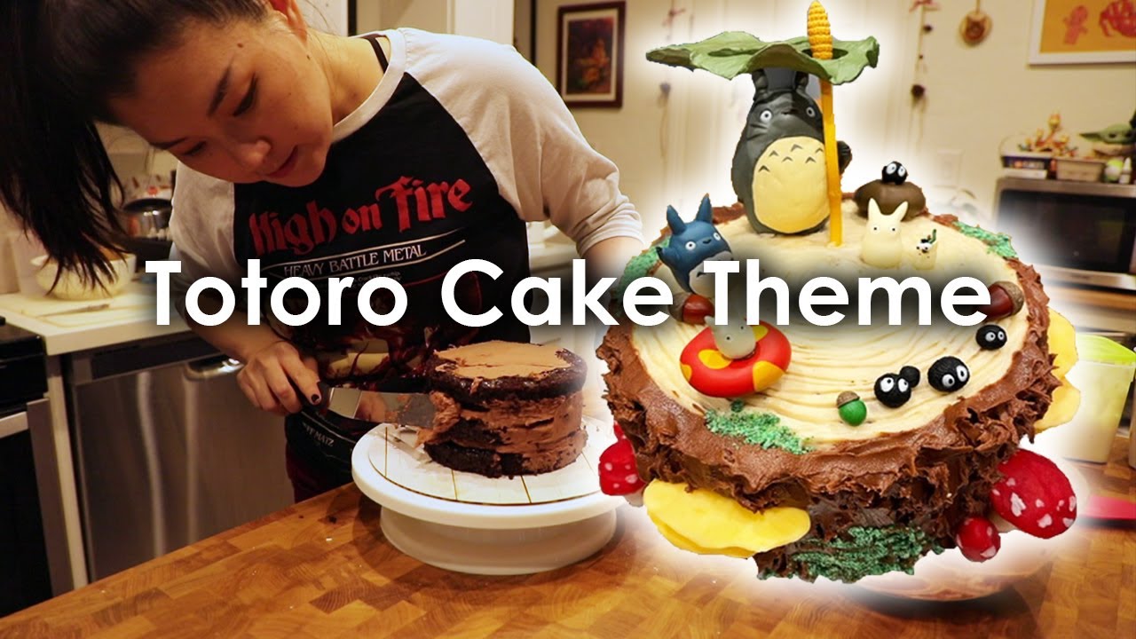 Making a Totoro Themed Tree Stump Cake! | Studio Ghibli Chocolate Dessert 🌳