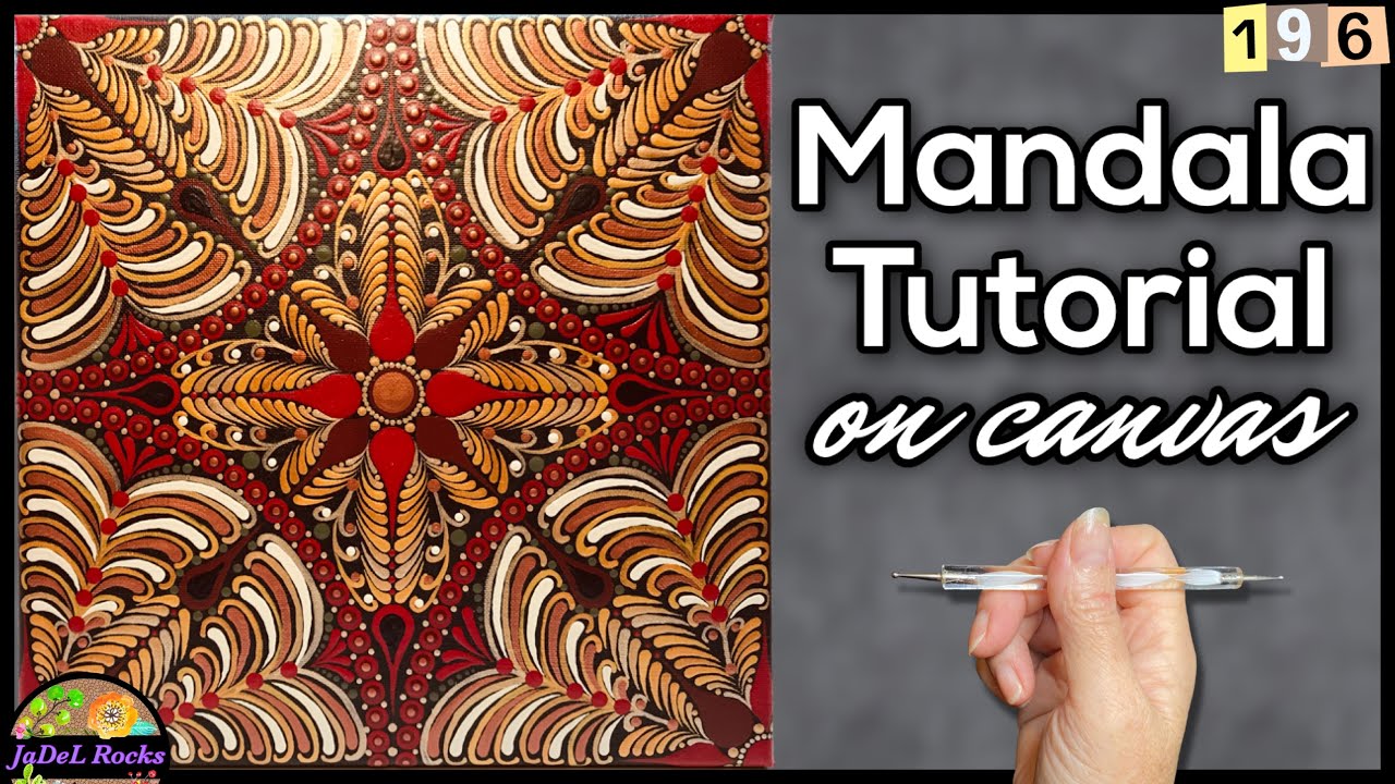 Explore Vibrant Reds And Shimmering Golds In This Mesmerizing Mandala Painting Tutorial On Canvas!