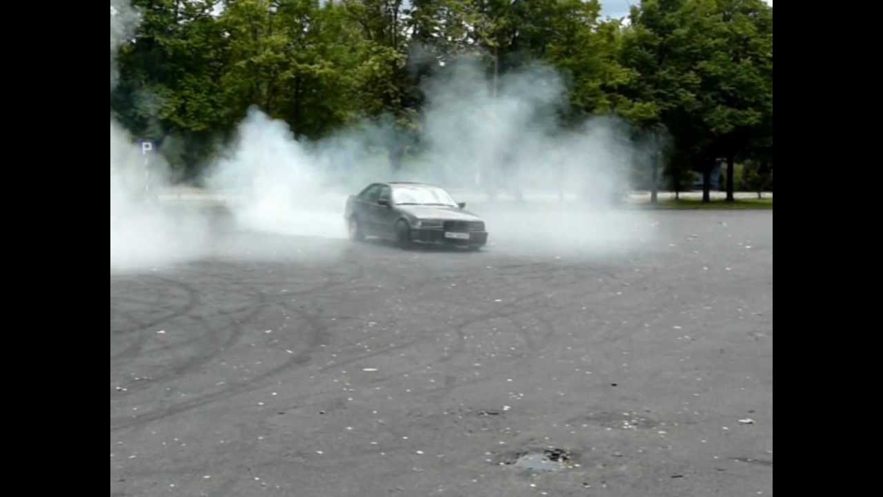 Drift, Palenie Gumy BMW E36 320i bez szpery JAROSZ