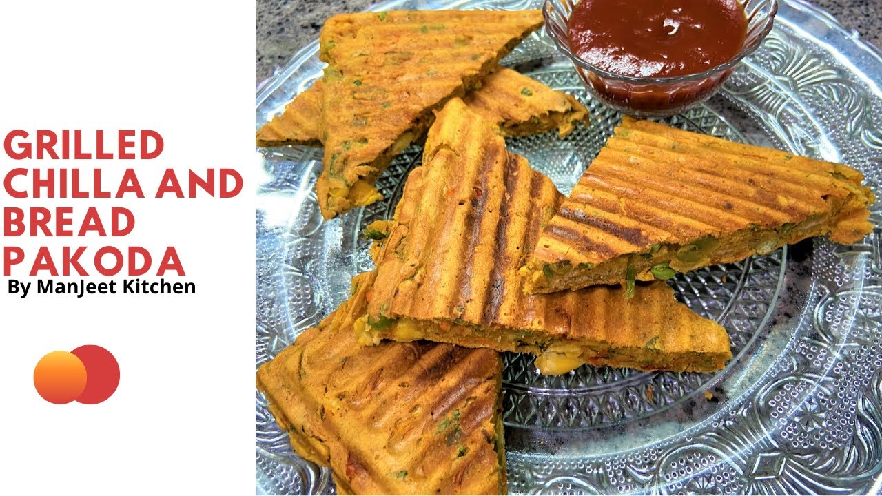Grilled Chilla | Grilled Bread Pakoda | Healthy Recipe | Easy Instruction | ManJeet Kitchen