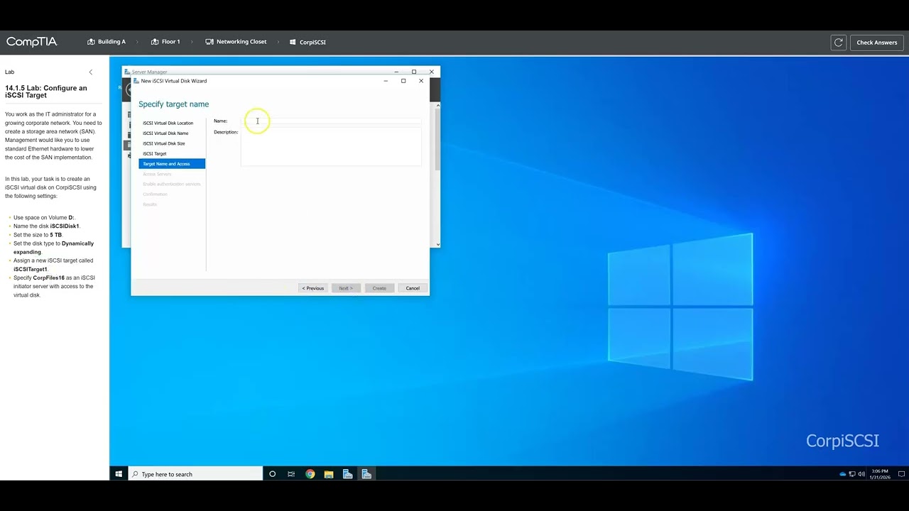 14.1.5 Lab: Configure an iSCSI Target