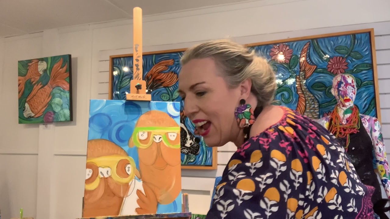 Art Class Brisbane, School Holiday Workshops, Seals painting with Katie McErlean