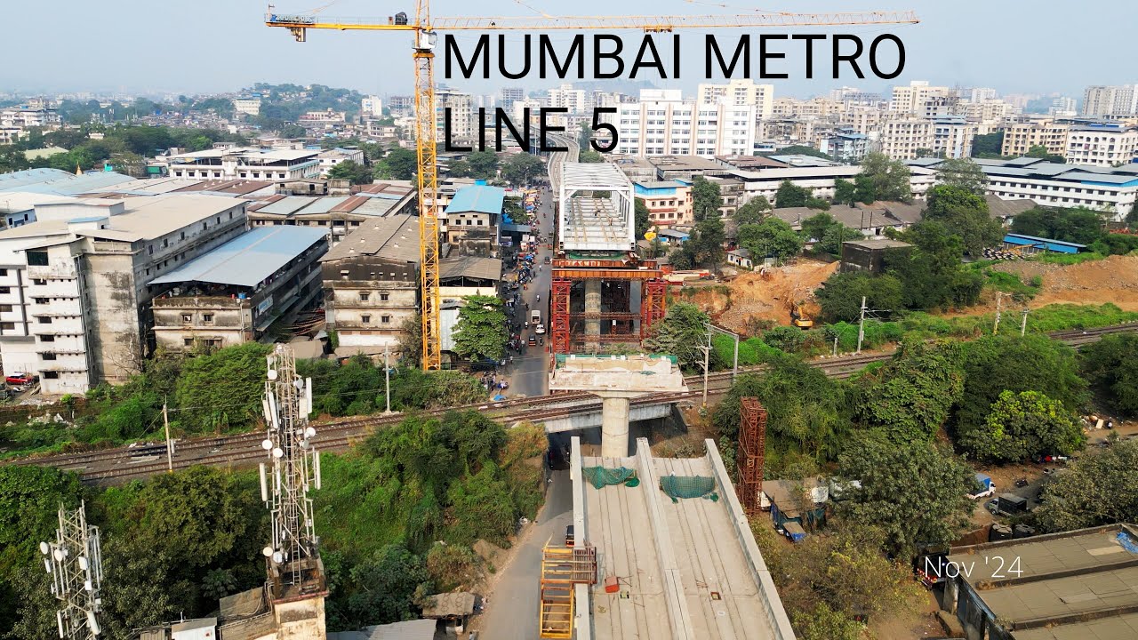 Mumbai Metro Line 5 Phase 1 - Thane to Bhiwandi Drone Flyby - Nov 2024