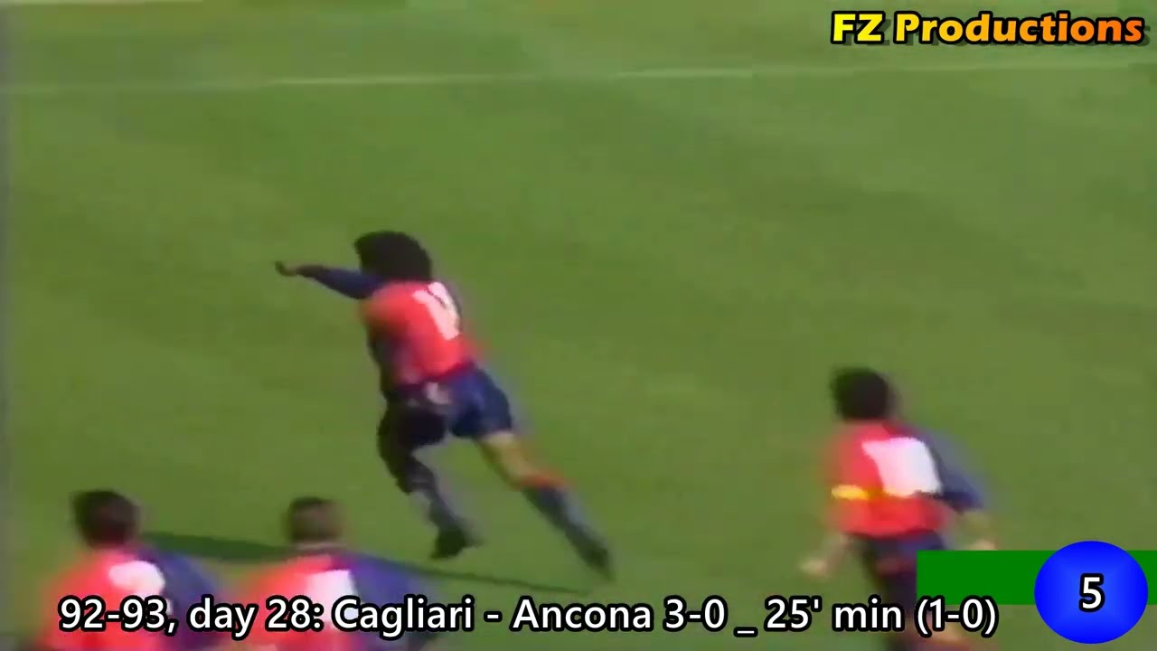 Luís Oliveira  72 goals in Serie A (part 1/2): 1-41 (Cagliari 1992-1996)