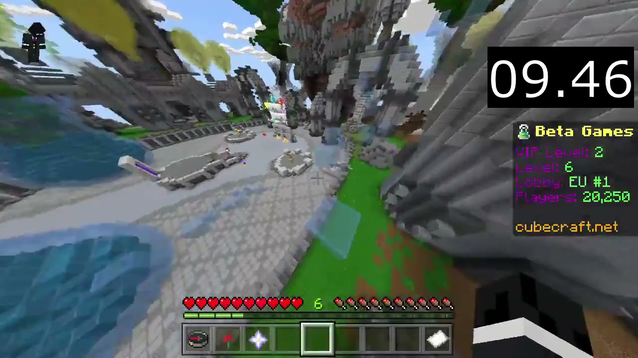 Cubecraft Beta Games Lobby Parkour Speedrun (16.70 Seconds)