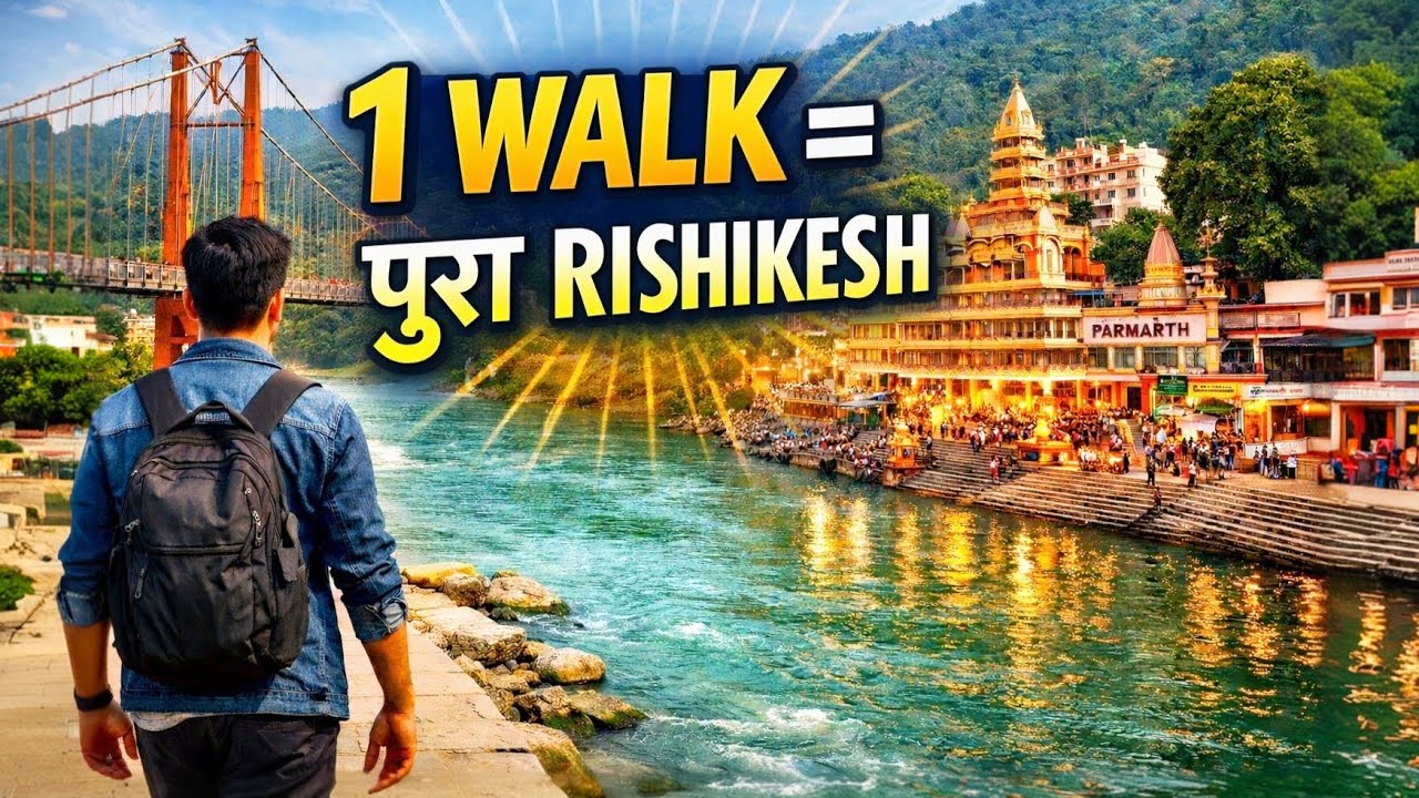 एक वॉक में पूरा ऋषिकेश 😍 | Bajrang Setu to Triveni Ghat Riverside Walk