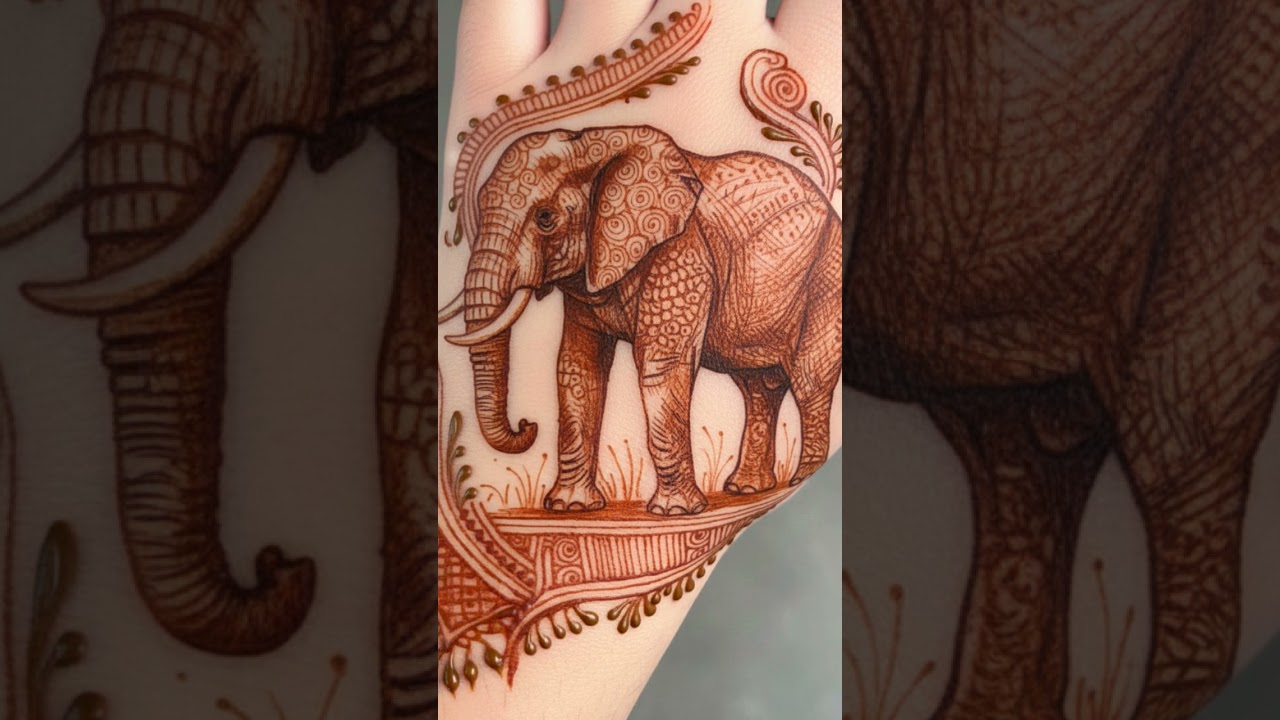 Elephant mehndi art 