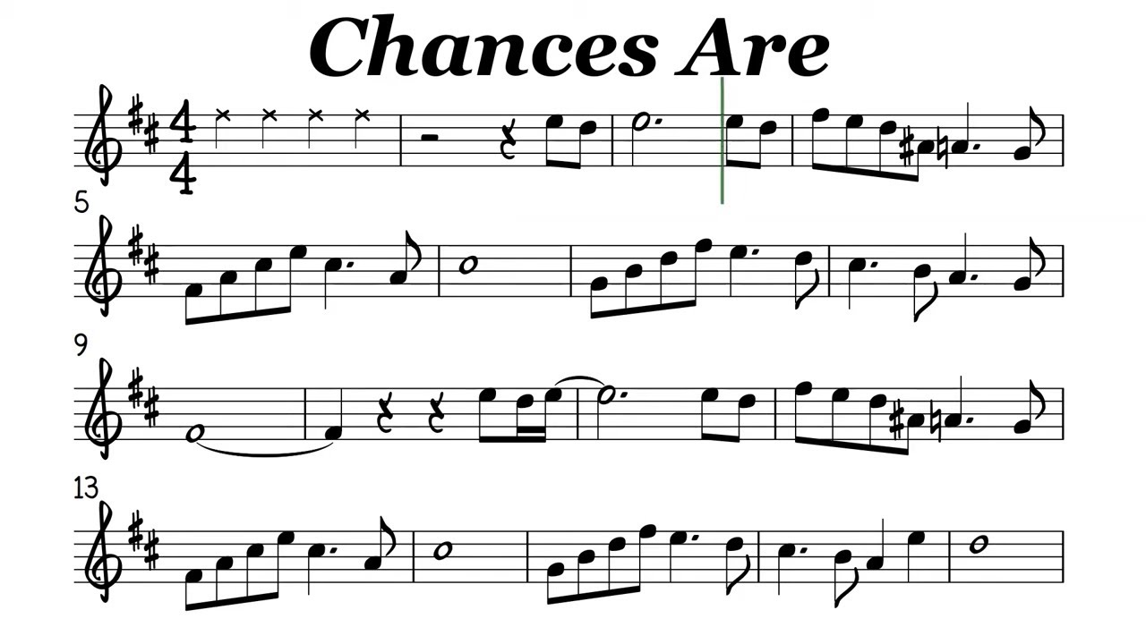 Chances Are Alto Sax Sheet Music Backing Track Play Along Partitura