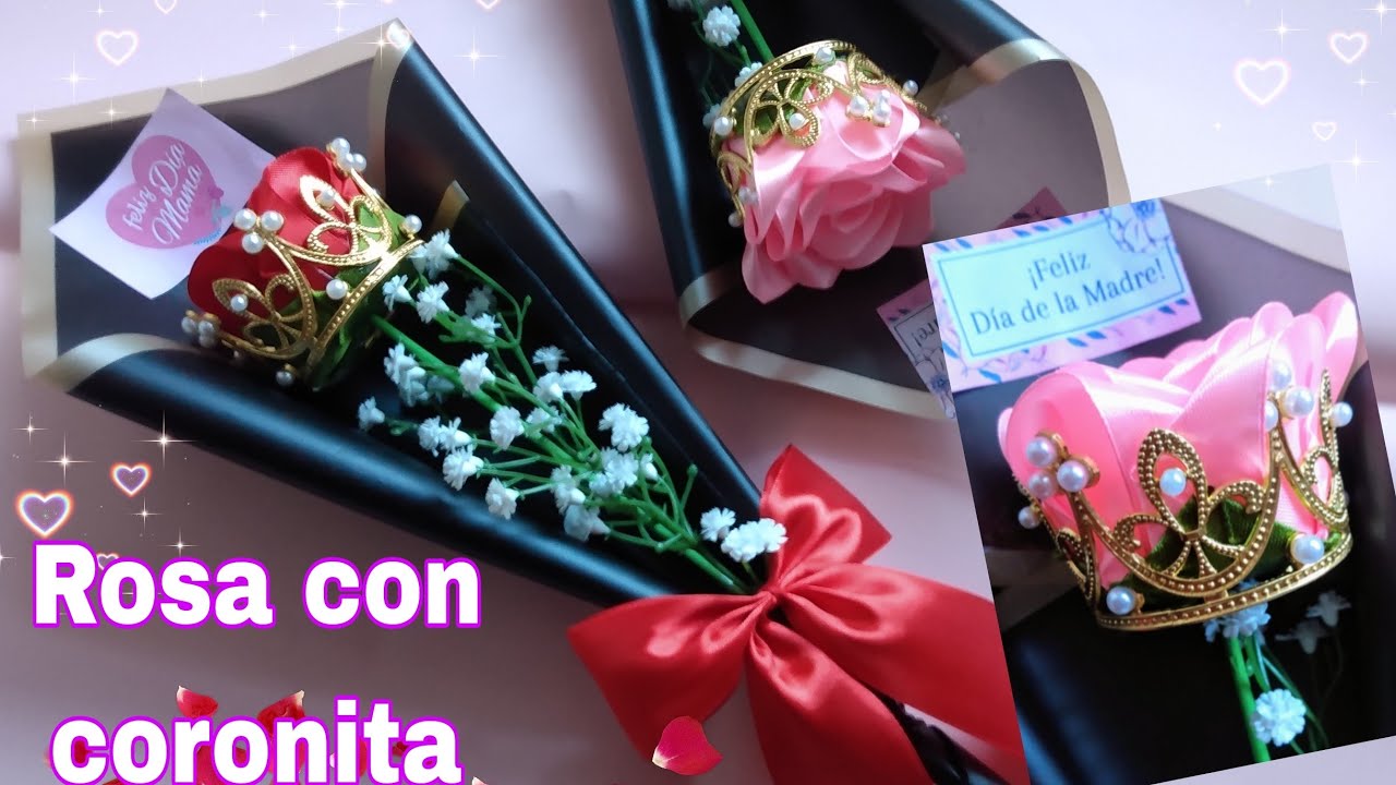 Cómo hacer una rosa eterna con coronita,y como envolverla.
