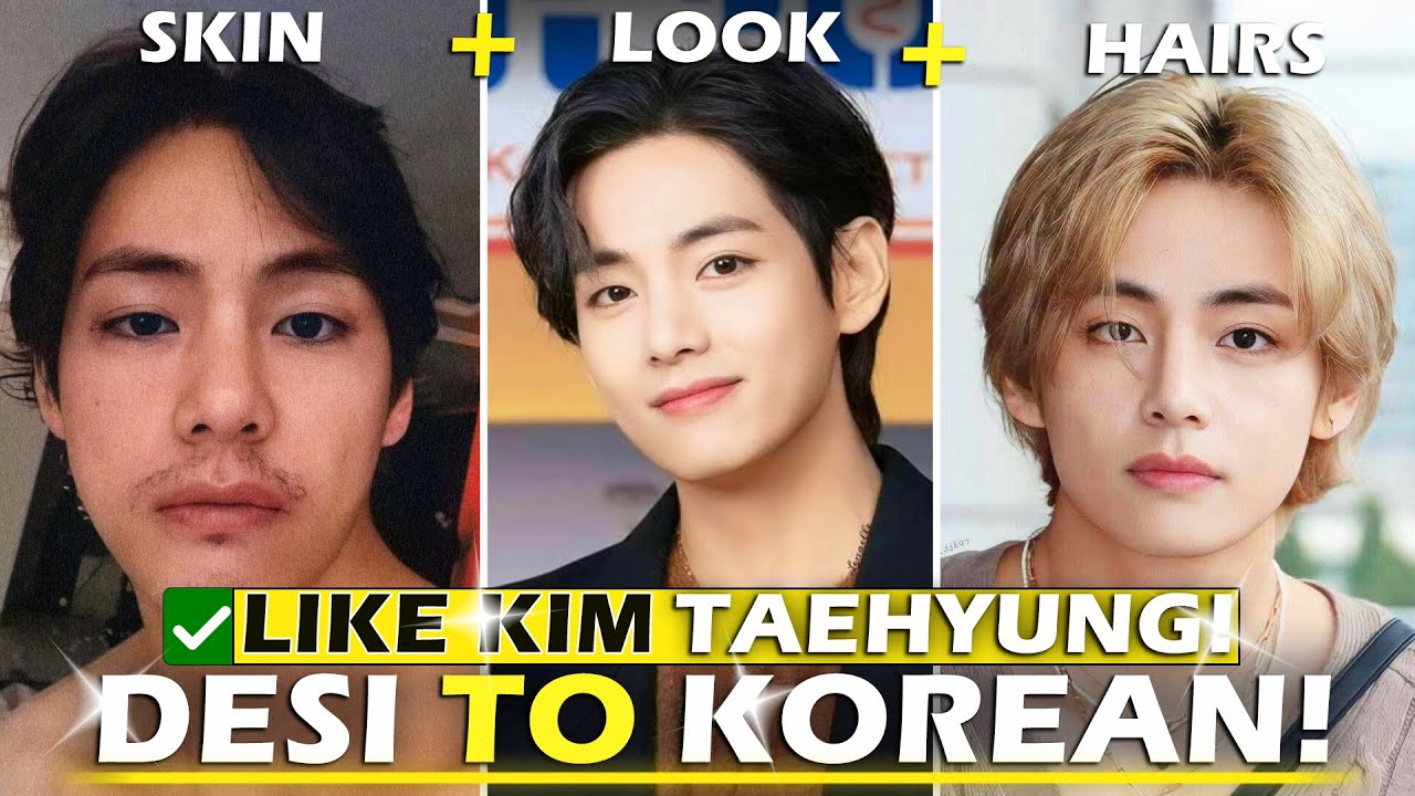 Skin Like Kim Taehyung ( BTS V ) Desi To Korean Transformation Series Day #1