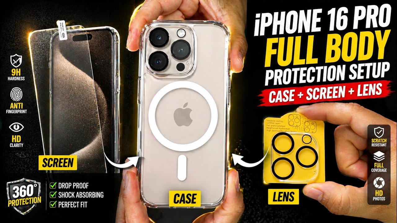 iPhone 16 Pro Full Body Protection Setup (Case + Screen + Lens) #apple
