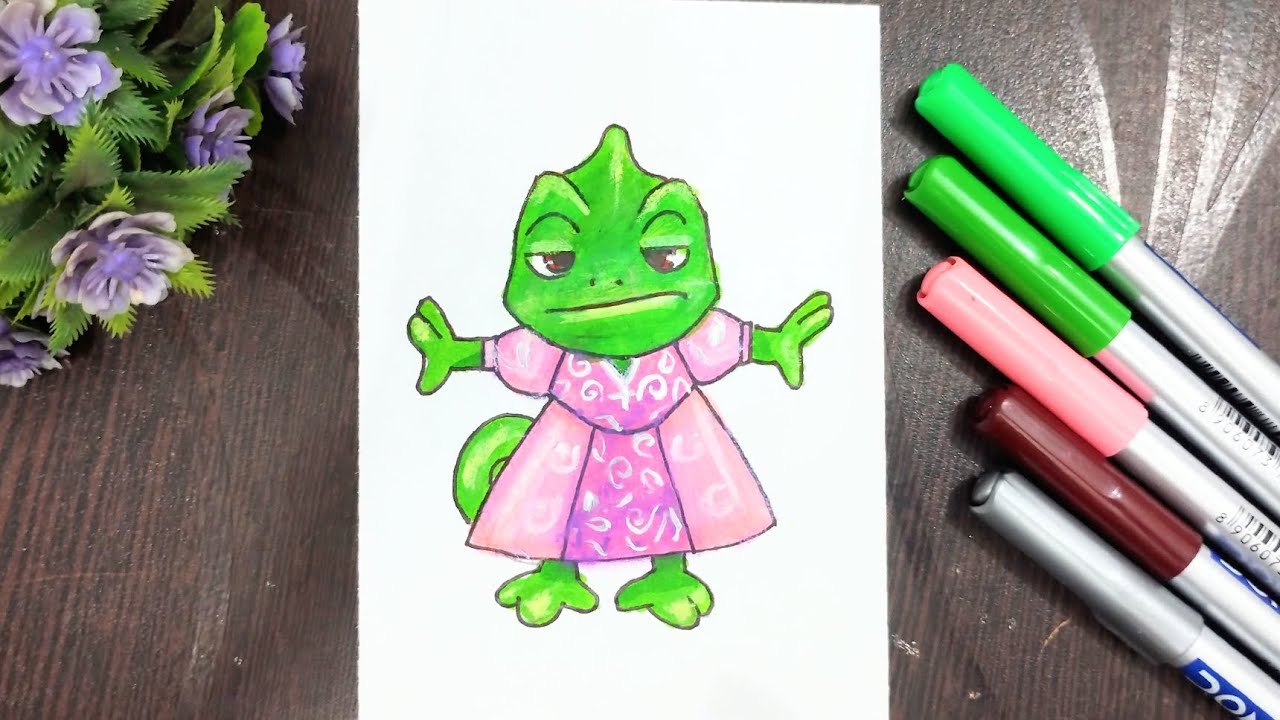 How to draw Pascal | Tangled | Disney | Rapunzel #disney#pascal#rapunzel#flynnrider