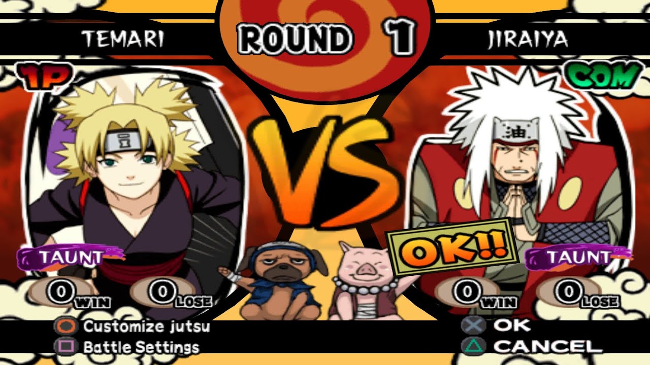 Temari VS Jiraiya (INSANE) - Naruto Shippuden Ultimate Ninja 4