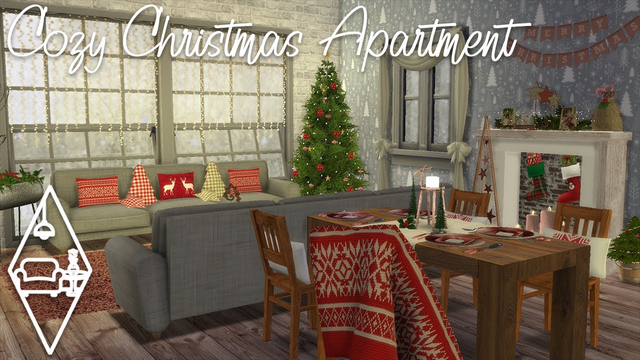 COZY CHRISTMAS APARTMENT | +CC | The Sims 4 | Stop Motion Build