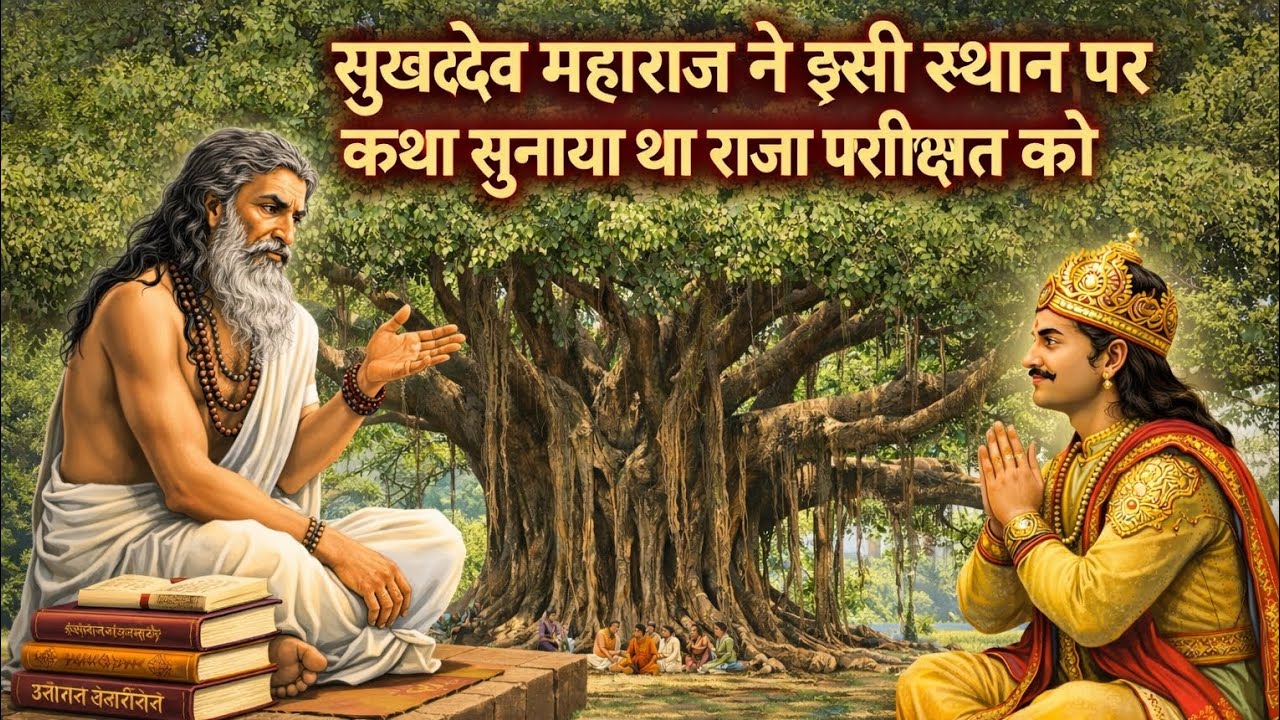 इसी पेड़ के नीचे सबसे पहले कथा सुनाई गई थी पृथ्वी पर | Bhagwat Geeta | katha | #bhagwatkatha 