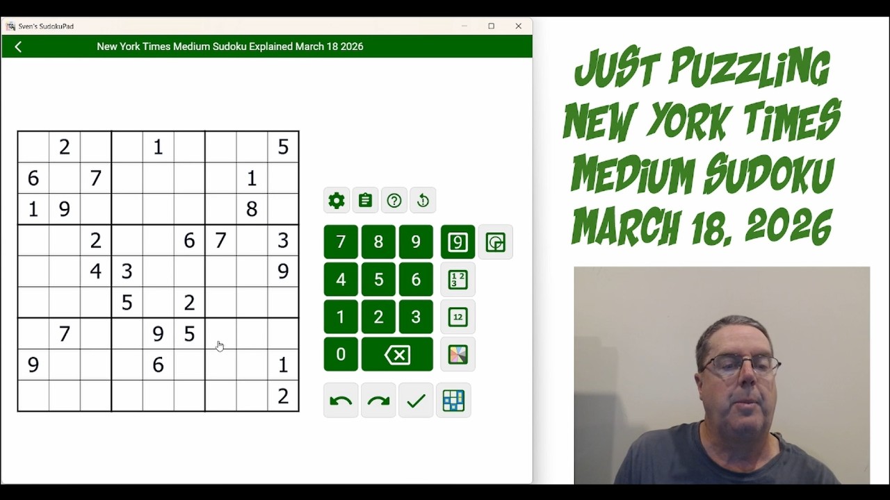 New York Times Medium Sudoku March 18 2026