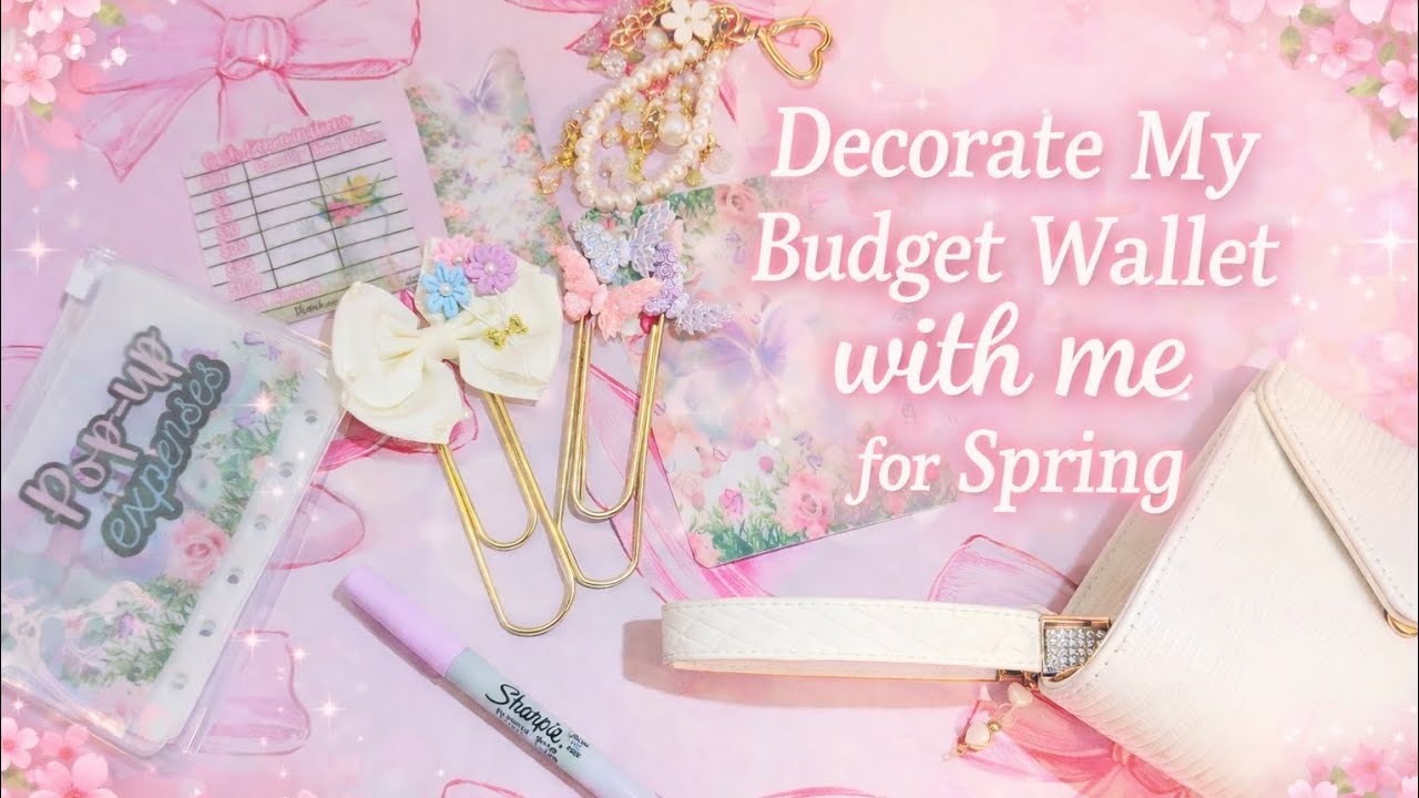 Decorate My Budget Wallet With Me 🌸 Pink Spring Cash Stuffing Setup
