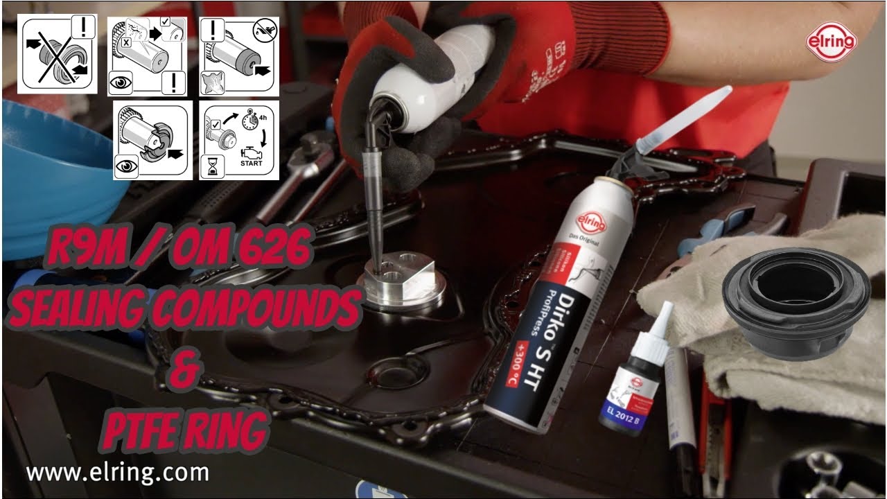 R9M & OM626 | DIRKO Profipress Sealing Compound & PTFE radial shaft seal | Silikon DIRKO & PTFE RWDR