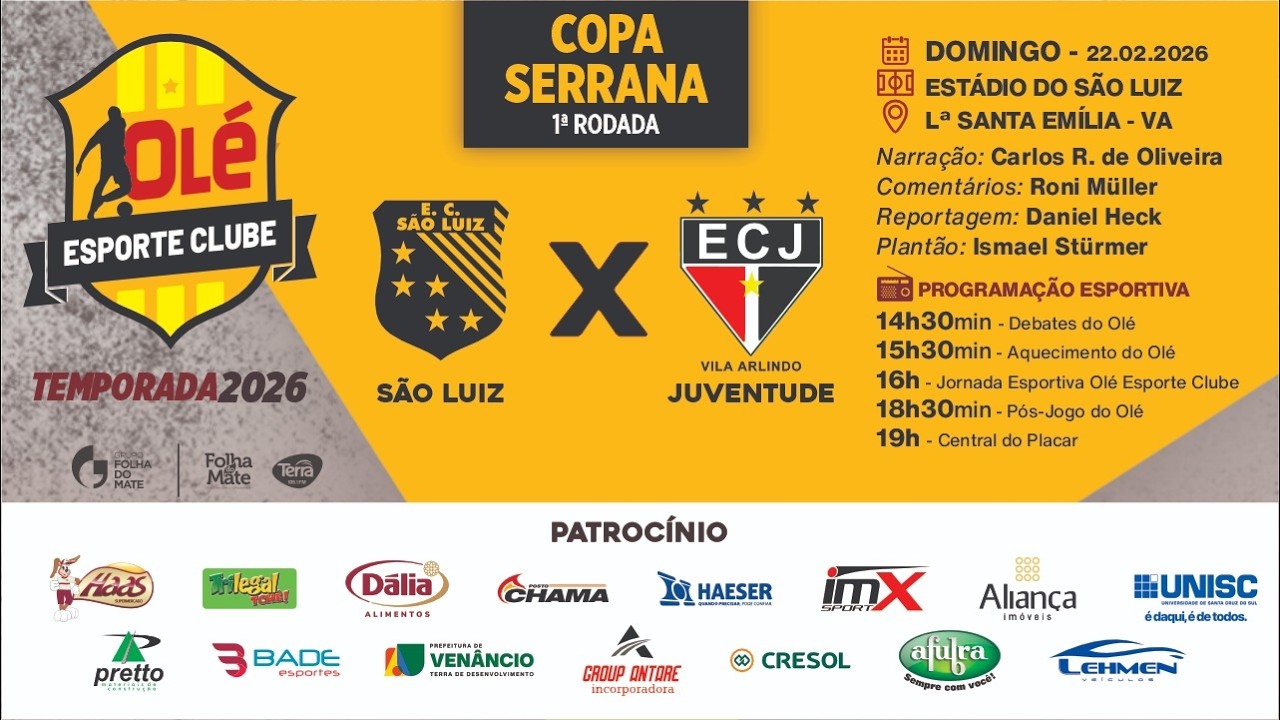 COPA SERRANA - SÃO LUIZ X JUVENTUDE - 22/02/2026