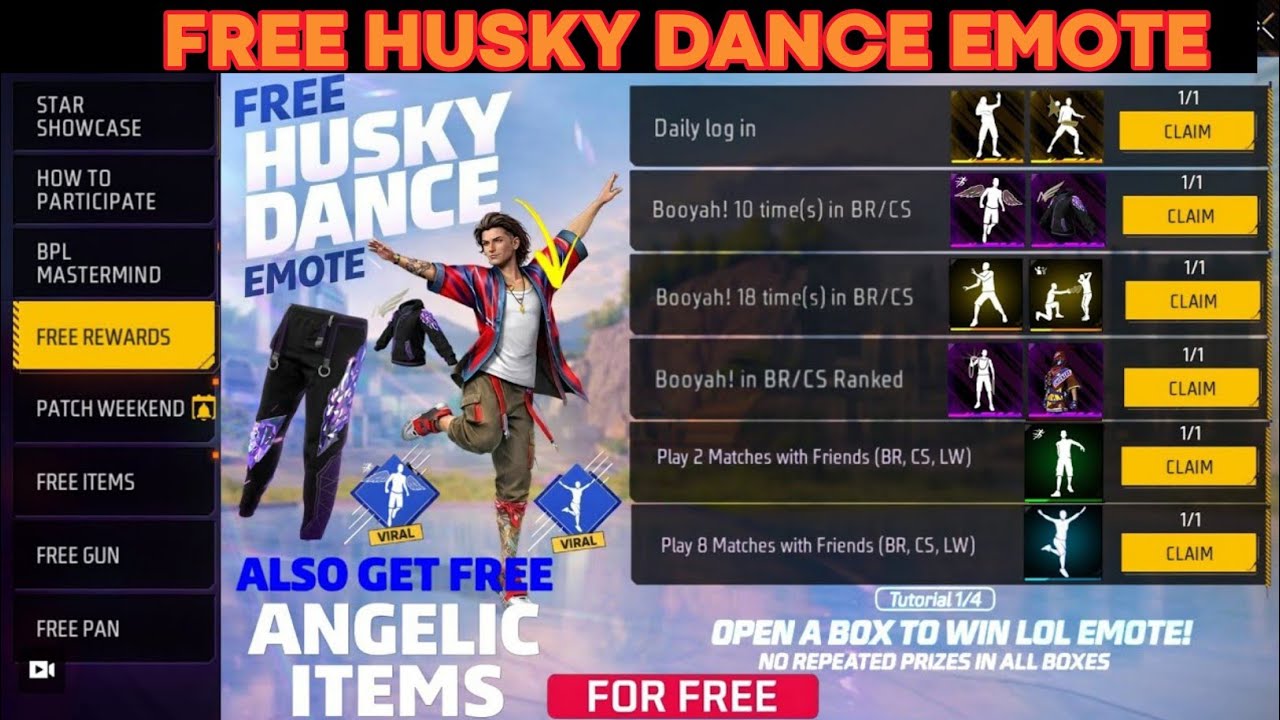 FREE HUSKY DANCE EMOTES REWARD കണ്ടോ🔥 TONIGHT UPDATE FREE FIRE| FREE FIRE NEW EVENT MALAYALAM| FF