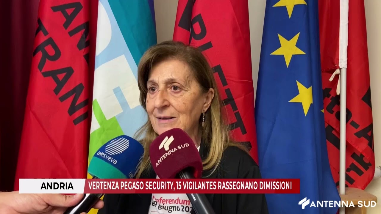 27 MAGGIO 2025 - ANDRIA, VERTENZA PEGASO SECURITY: 15 VIGILANTES RASSEGNANO DIMISSIONI