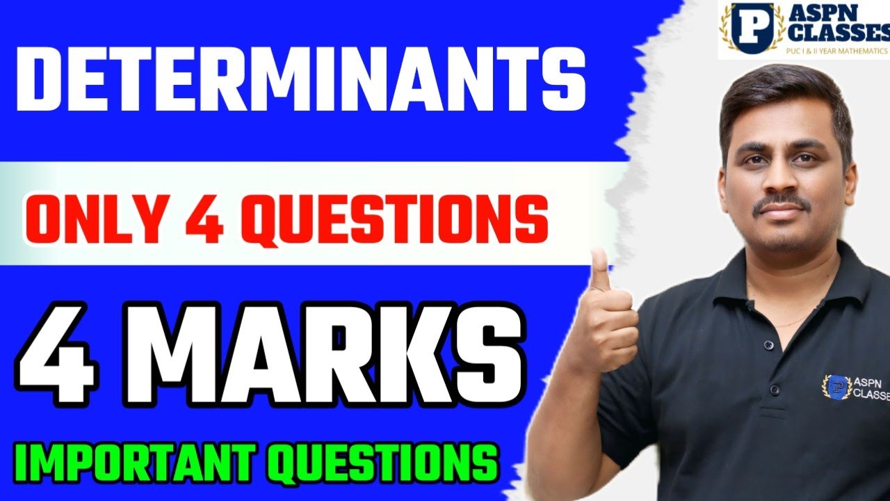 DETERMINANTS 4 MARKS IMPORTANT FIX QUESTIONS annual exam 2025