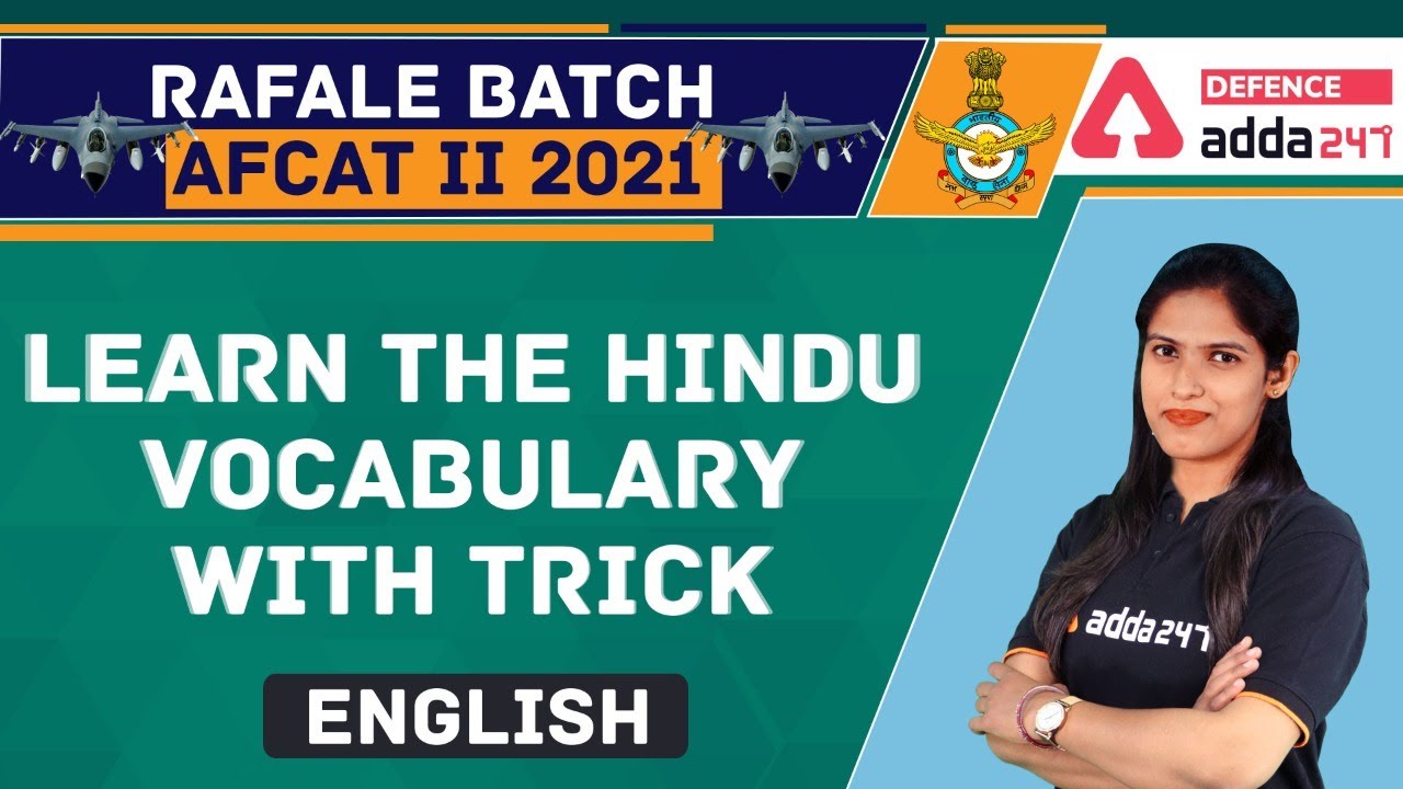 AFCAT 2 2021 English | Learn the Hindu Vocabulary with Trick