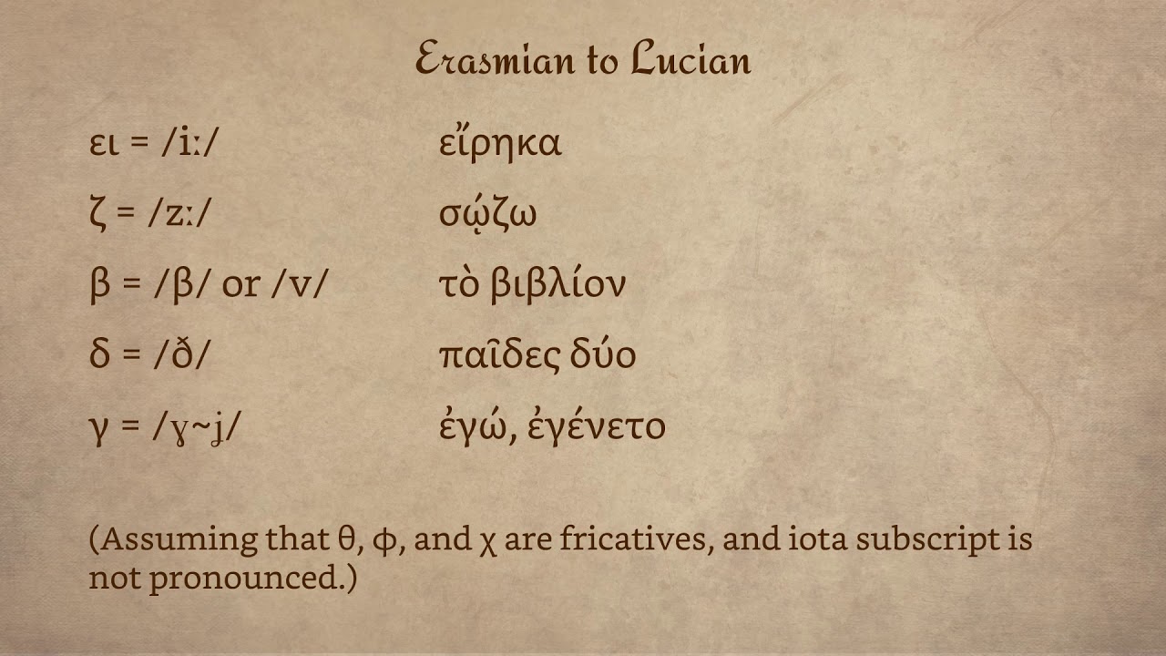 Introduction to the Lucian/Koine Pronunciation