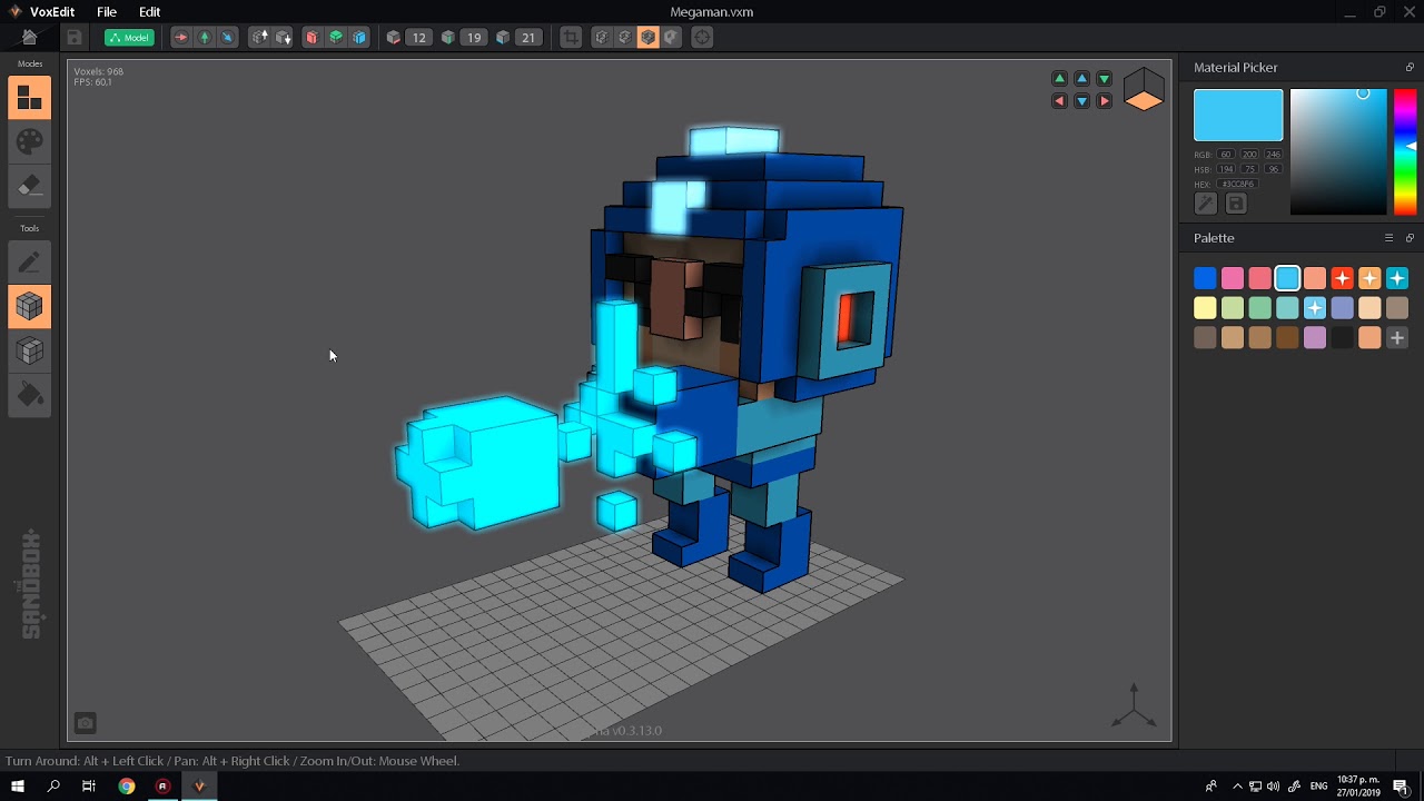 VoxEdit - Free 3D Voxel Art Software - Animated Megaman Timelapse