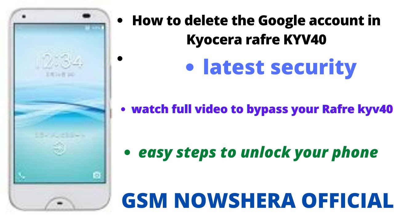 Rafre KYV40 frp bypass| Rafre kyv40 frp bypass solution|kyocera Rafre kyv40 frp bypass solution 100%