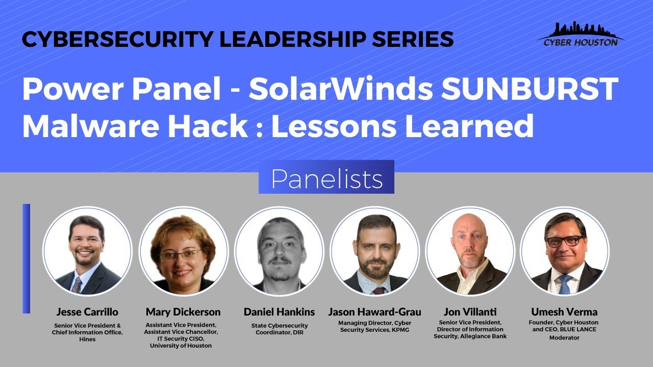 Personal Invitation to Power Panel - SolarWinds SUNBURST Malware Hack: Lessons Learned