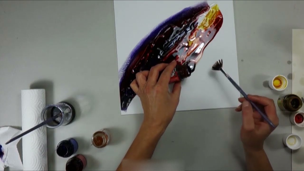 Créer un Tableau en Résine avec de la Peinture Vitrail et Céramique