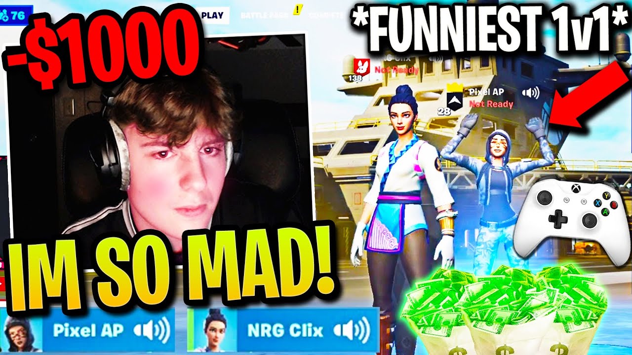 Clix *RAGES* & EXTREMELY SALTY during 1v1 vs HILARIOUS Trash Talking CONTROLLER Player! (Fortnite)