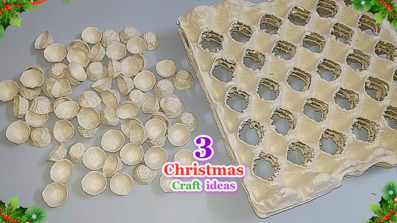 3 Amazing Christmas Decoration idea from waste Egg Tray | DIY Christmas craft idea🎄332