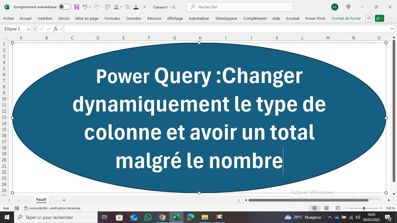Power Query :Changer dynamiquement le type de colonne et avoir un total malgré le nombre