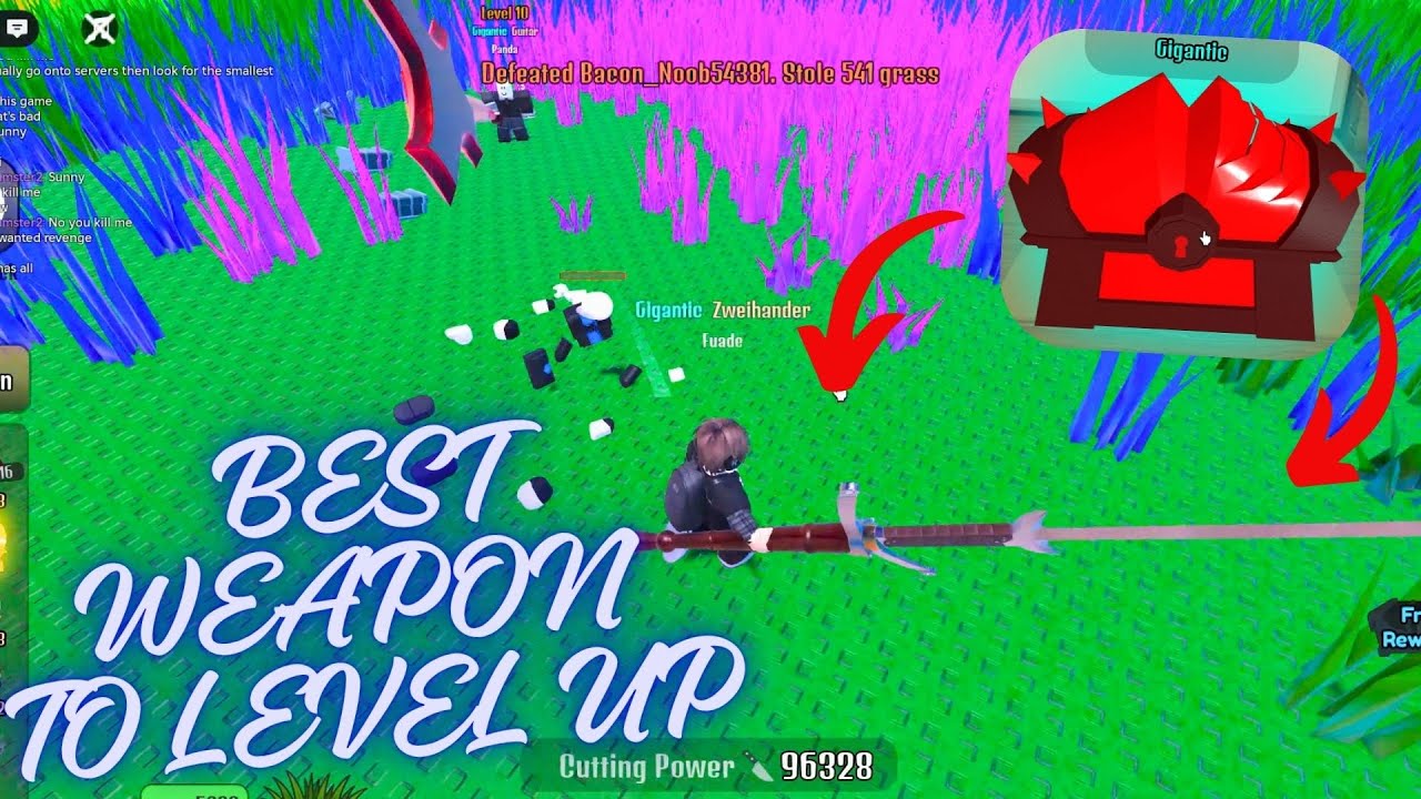 Roblox: Cut Grass --  The Best Weapon to Level Up in The Game!!!