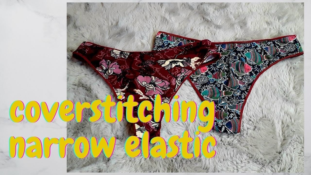 How to Coverstitch Narrow Knickers Elastic. Sewing Underwear (Juki MCS1500, Juki HZL DX7)
