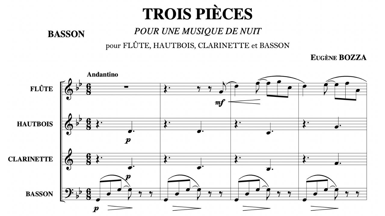 Eug&egrave;ne Bozza: Trois Pi&egrave;ces Pour Une Musique de Nuit (1954)