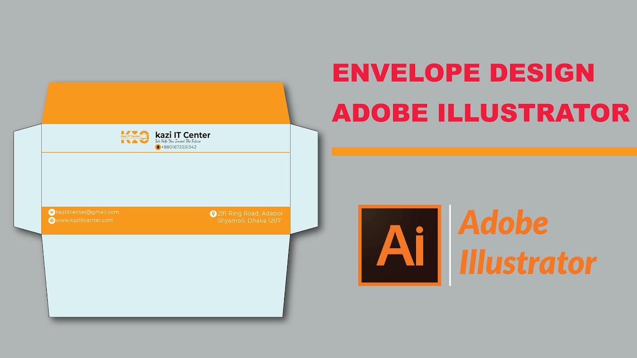 How to make envelope design in adobe illustrator #Freelancer #envelope #stationarydesign #tutorial