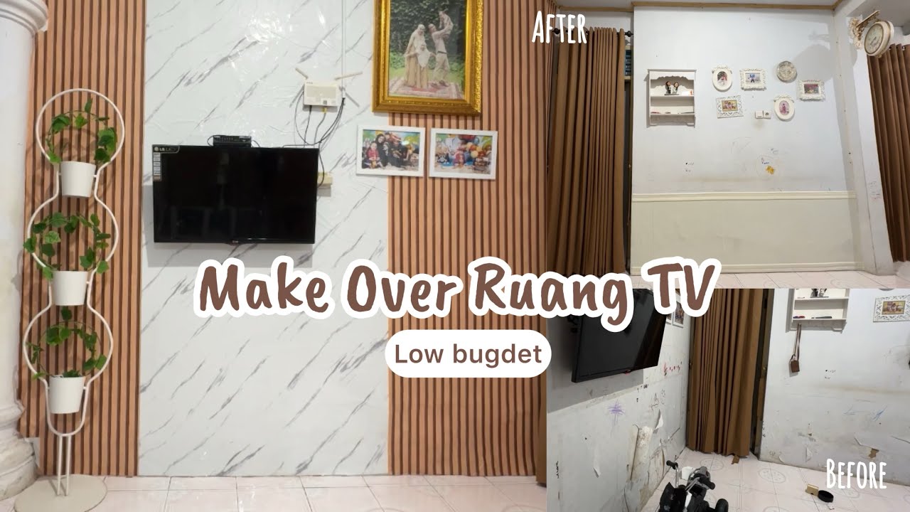 MakeOver Dinding Ruang TV Low Budget || Merubah suasana Ruang Keluarga jadi Aesthetic Minimalis
