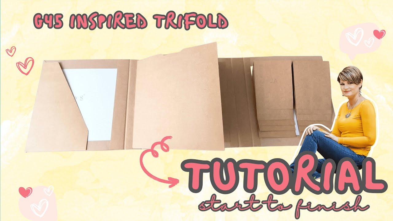 BLANK BASE TRIFOLD Folio ✂️| FREE Tutorial ⛱🌞 | inch & cm | G45 inspired Trifold | Scrapbook album