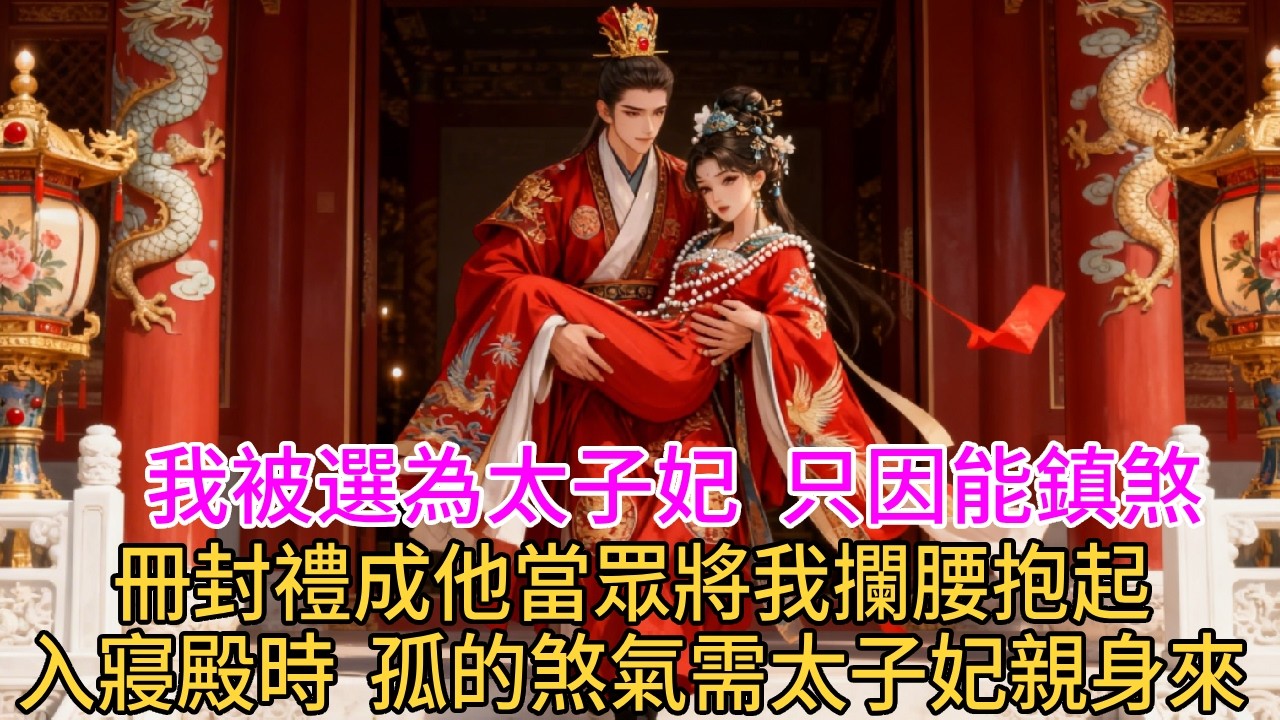 我被選為太子妃，只因能鎮煞。冊封禮成，他當眾將我攔腰抱起，踏入寢殿時：“孤的煞氣，需太子妃親身來鎮。”#古言#甜文#爽文#一世兩相依
