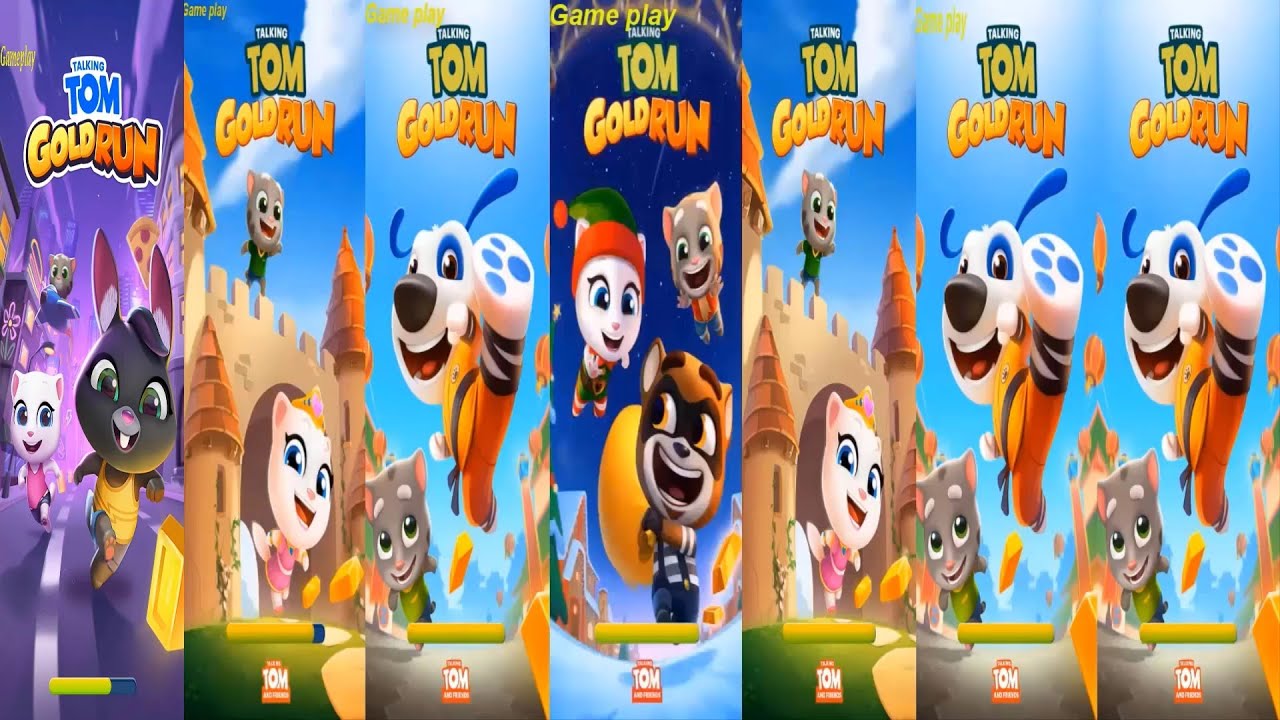 Talking Tom Gold Run Eco Angela VS PRINCESS ANGELA ELF Talking Angela COWBOY Valkyrie Catch  Raccoon