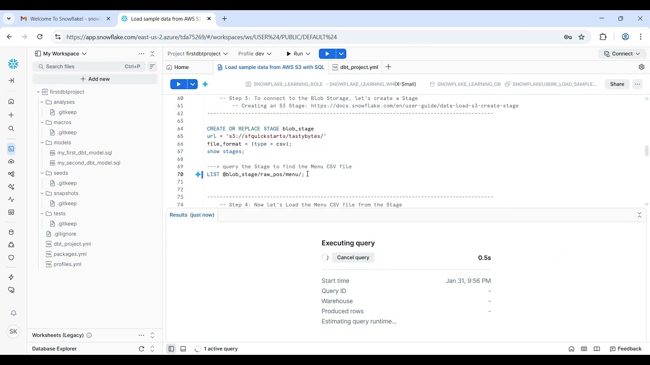 Load Data to Snowflake from AWS S3