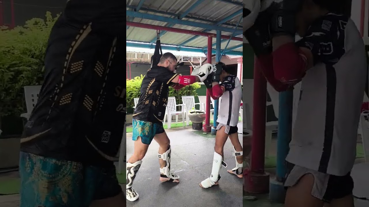 Filip training with Kru F form Sitjaopho Muay Thai Hua Hin Thailand 