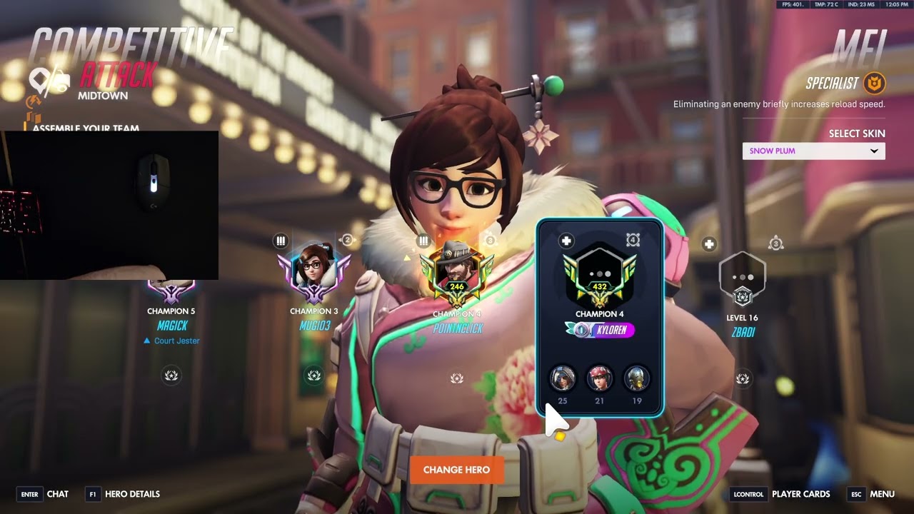 Mei Buffs are INSANE! QRXU Mei Top 500 Overwatch Season 3 Gameplay