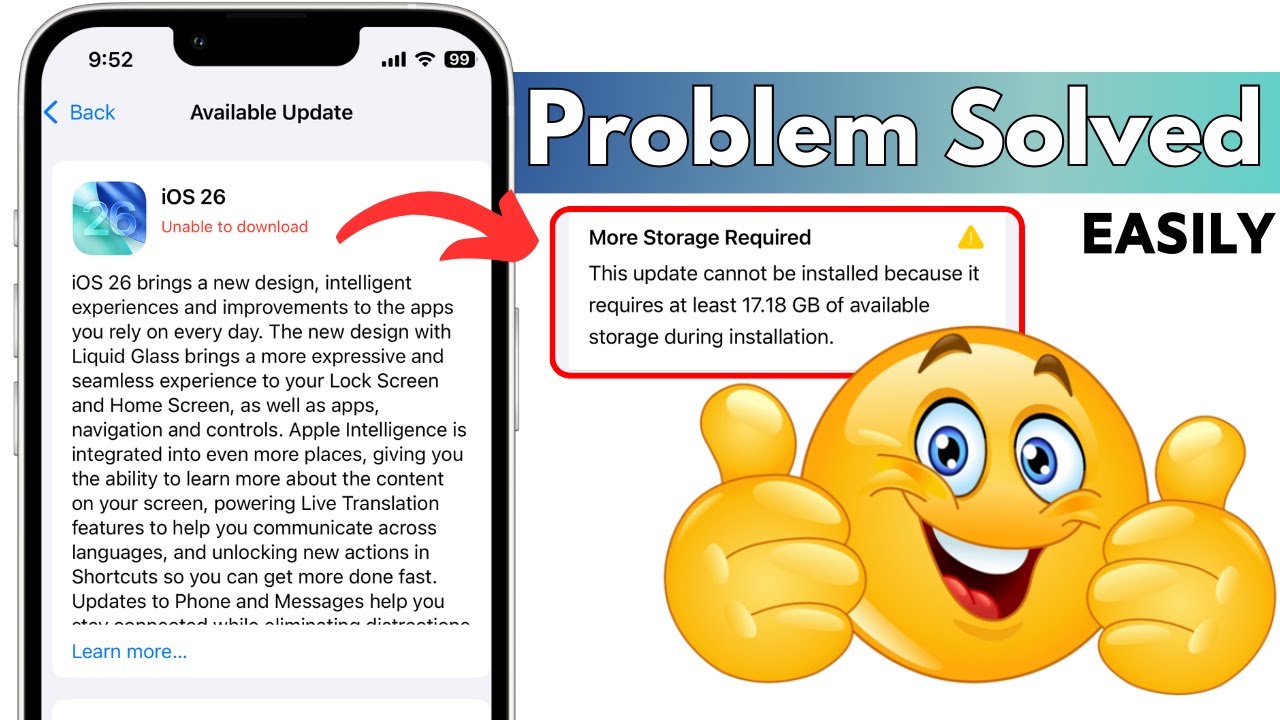 iOS 26 : Unable To Download Problem in Any iPhone✅ | More Storage Required | Manage iPhone Storage