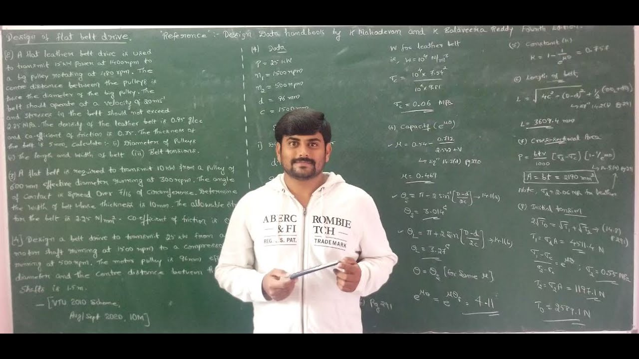 Lecture 12 - Problems on design of flat belt drive  - Module 2 - DME_2 by GURUDATT.H.M.