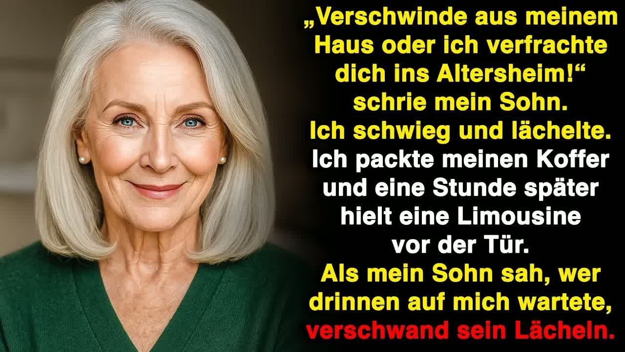 Mein Sohn warf mich aus dem Haus, aber als er die Limousine sah, verschwand sein Lächeln