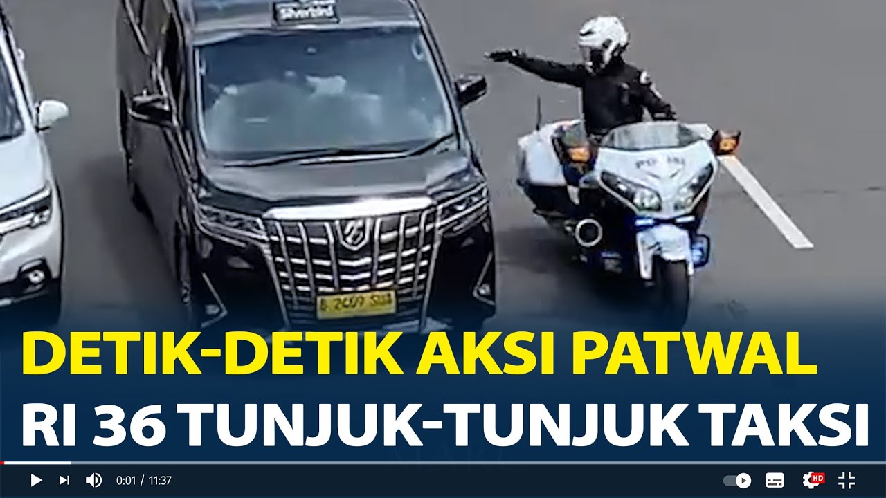 Detik-Detik Aksi Patwal RI 36 Tunjuk-tunjuk Taksi, Diduga Halangi Jalan